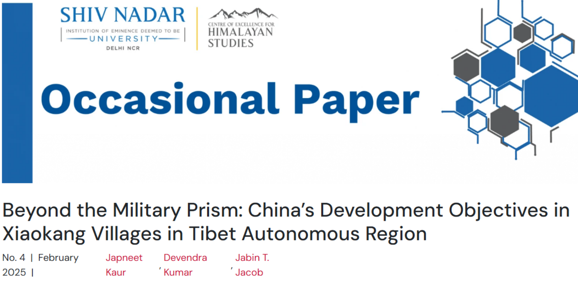 Beyond the Military Prism: China’s Development Objectives in Xiaokang Villages in Tibet Autonomous Region